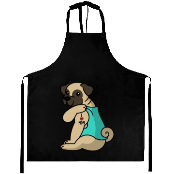 Discover I Love Mom Tattoo Pug Aprons