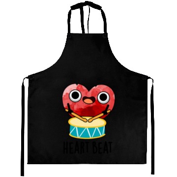 Discover Heart Beat Funny Heart Drummer Pun Aprons