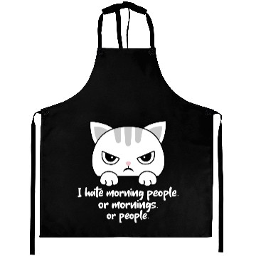 Discover I hate morning people... Morning Grumpy Cat Aprons