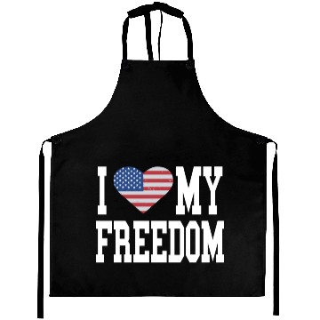 Discover Patriotic American Flag I Heart Freedom, I Love Aprons