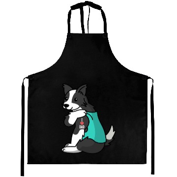 Discover I Love Dad Border Collie Aprons