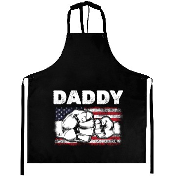 Discover Dad & Son Fist Bump American Daddy US Flag Aprons