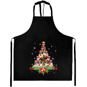 Discover Saint Bernard Christmas Tree Aprons Dog Owner Gift
