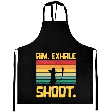 Discover Archery Girl Aim Exhale Shoot Archer Retro Vintage Aprons
