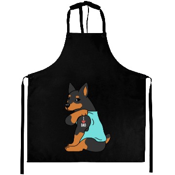 Discover I Love Dad Miniature Pinscher Aprons