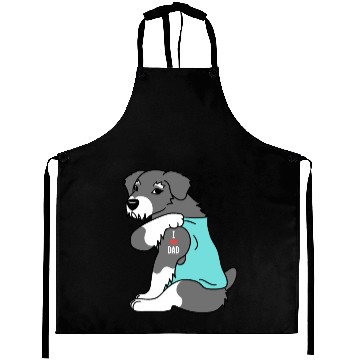 Discover I Love Dad Schnauzer Aprons