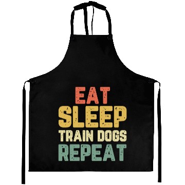 Discover Eat Sleep Train Dogs Trainer Training Gift Vintage Aprons