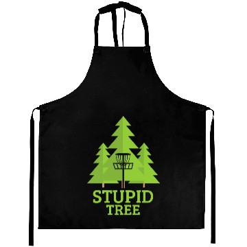 Discover Disc Golf Stupid Tree Sports Meme Quote Gift Aprons