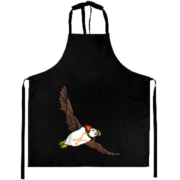 Discover Funny Puffin cartoon Raglan Baseball Aprons
