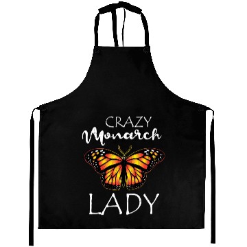 Discover Crazy Monarch Butterfly Lady Butterflie Lover Cute Aprons