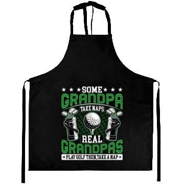 Discover Real Grandpas Play Golf Golfer Golf Lover Grandad Aprons