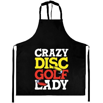 Discover Crazy Disc Golf Lady Disc Golfer Aprons