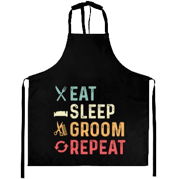 Discover Eat Sleep Groom Pet Groomer Gift Aprons