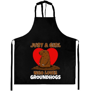 Discover Just A Girl Who Loves Groundhog Aprons
