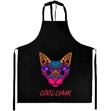 Discover Neon Cat Coolchur Aprons