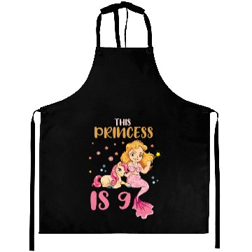 Discover Birth Born Age 9 Years Old Pretty Mermaid Unicorn Aprons