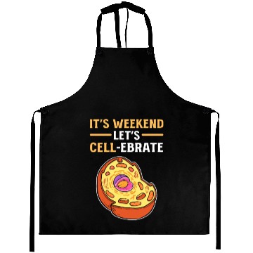 Discover It's Weekend. Let's Cell-Lebrate Biology Science Aprons