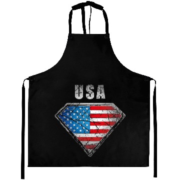 Discover USA superhero flag legend vintage crest Aprons