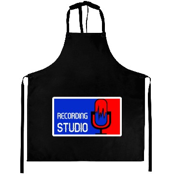 Discover Recording Studio Logo Microphone Aprons