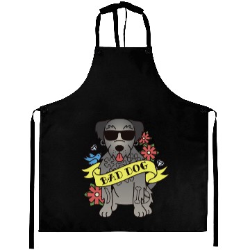 Discover Bad Dog Tattoo Irish Wolfhound Aprons