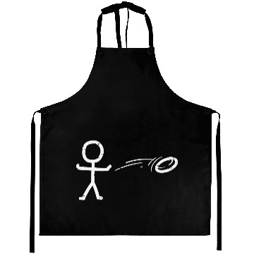 Discover Stick Man Playing Disc Golf Frisbee Golfing Golfer Aprons