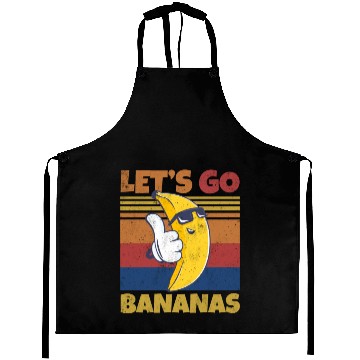 Discover Retro Let's Bananas Funny Cool Banana Aprons