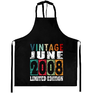 Discover 2008 vintage born in June gift Aprons