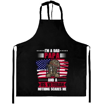 Discover US Veteran Dad American Flag Patriotic Aprons