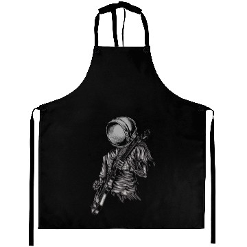 Discover Astronaut Playing Guitar Astronomy Aprons