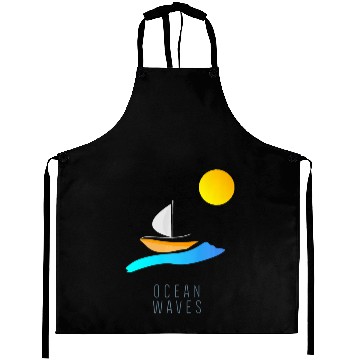 Discover Ocean Waves Sailing Yachting Abstract Aprons