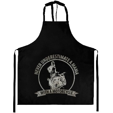 Discover Women Never Underestimate A Mama With A Motorcycle Aprons