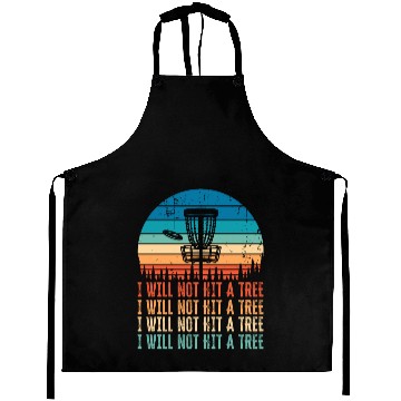 Discover Funny Disc Golf Tree Gift Distressed Vintage Aprons