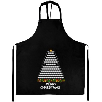 Discover Golf Christmas Tree Merry Christmas Aprons