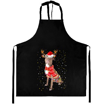 Discover Pitbull Reindeer Christmas Light Aprons