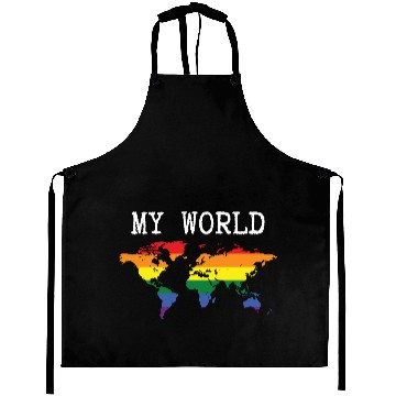 Discover my world, lgbt community Aprons