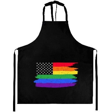 Discover LGBTQ American Flag Colorful Lesbian Gay Pride Aprons