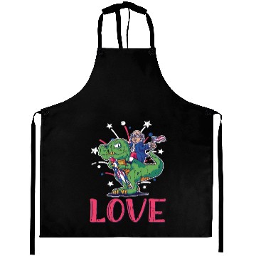 Discover Love America Washington Dinosaur USA 4th Of July Aprons