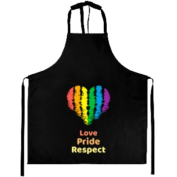 Discover Love Pride Respect. Rainbow Heart For Oslo Aprons