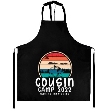 Discover COUSIN CAMP 2022 Funny Summer Vacation Camping Aprons