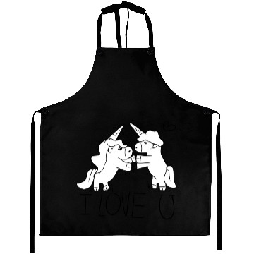 Discover unicorn i love you couple Aprons