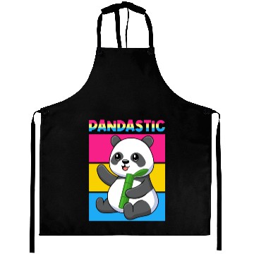 Discover Pandastic Panda Bear Funny LGBTQ Pride Flag Pun Aprons
