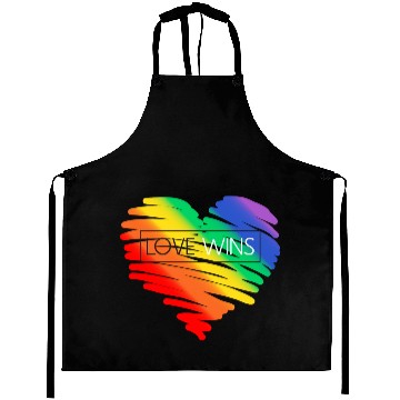 Discover LGBT Rainbow Heart Love Wins Gay Lesbian Trans Bi Aprons