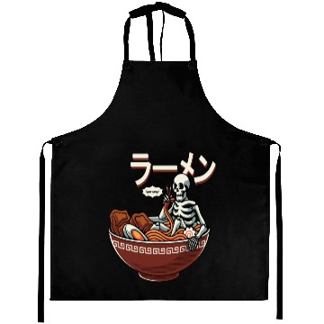 Discover skeleton relaxing bowl ramen Aprons