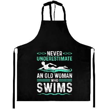 Discover Never Underestimate Old Woman Swim Aprons
