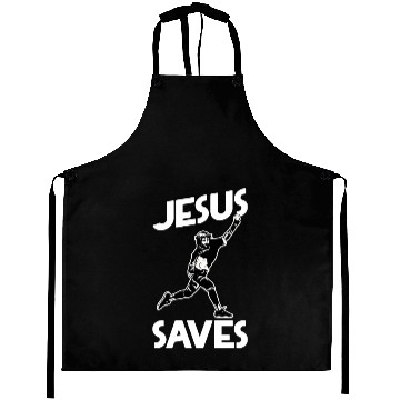 Discover Baseball Catcher Funny Jesus Aprons