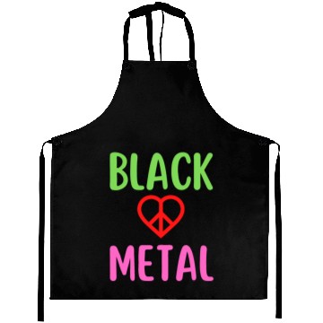 Discover Black Metal Peace Love Symbol Aprons