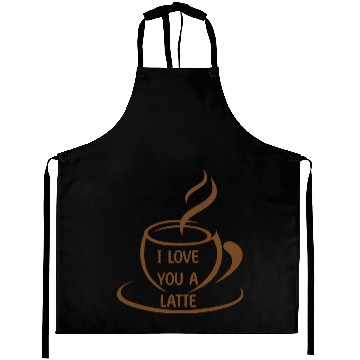 Discover I Love you a latte, romantic funny meme Aprons