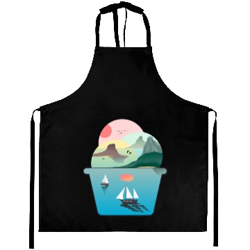 Discover Summer Ice Cream Ocean Wanderlust Sailing Sunset Aprons