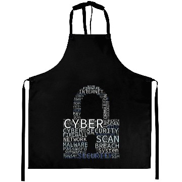 Discover Cyber Security Wordcloud Padlock Aprons