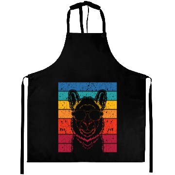 Discover Retro Llama Alpaca Lover Birthday Llamas Aprons